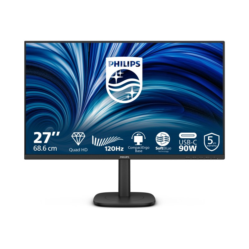 Philips 3000 series 27B2U3601/00 computer monitor 68.6 cm (27") 2560 x 1440 pixels Quad HD LCD Black