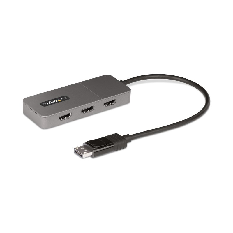 StarTech.com Hub MST à 3 Ports - DisplayPort vers 3x HDMI, Trois Moniteurs 4K 60Hz, Adaptateur Vidéo Multi-Moniteur DP 1.4, Câble Intégré de 30 cm, Alimentation USB, Windows Uniquement