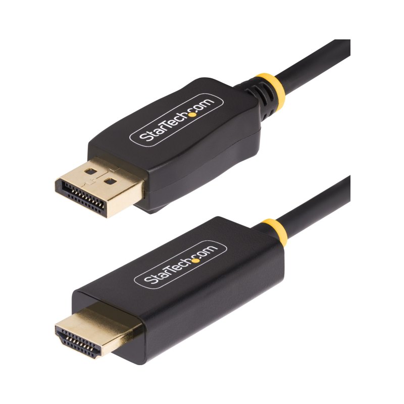 StarTech.com 12ft DisplayPort to HDMI Adapter Cable, 4K 60Hz with HDR, DP to HDMI 2.0b, Active Video Converter, DisplayPort Desktop to HDMI Monitor