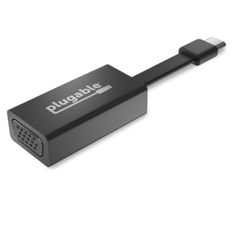 Adaptateur USB-C vers VGA de Plugable Technologies, adaptateur Thunderbolt 3 vers VGA compatible avec Macbook Pro, Windows, Chromebooks, iPad Pro 2018, Dell XPS et plus (sans pilote, prend en charge jusqu'à 1920x1200 @ 60Hz)