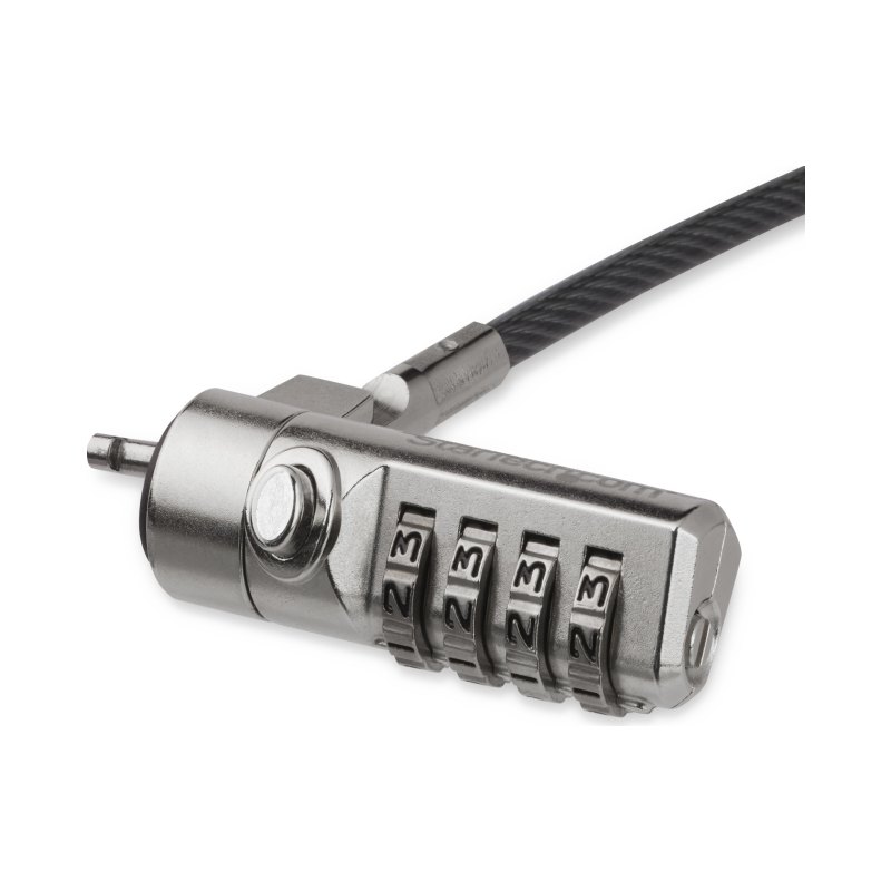 StarTech.com 6.6ft (2m) Laptop Cable Lock - 4 Digit Combination Laptop/Desktop Security Cable Lock for K-Slot Devices/Computers/Monitors - Portable Anti-Theft Vinyl Coated Steel Cable Lock - TAA