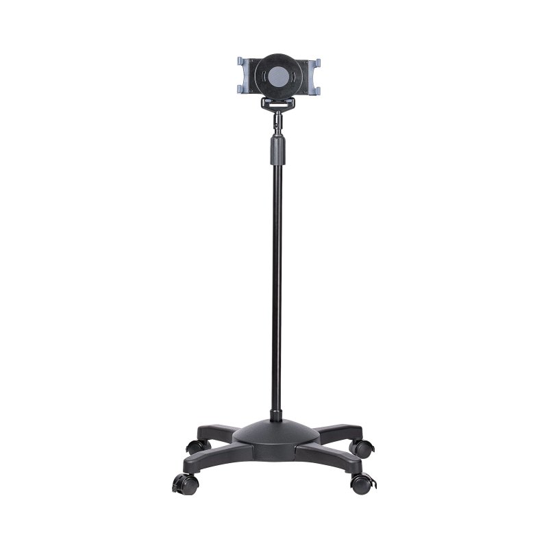 StarTech.com Mobile Tablet Stand with Lockable Wheels - Height Adjustable Cart - Universal Rolling Floor Stand for Tablets from 7 to 11 inch, Portable Tablet Stand w/ Detachable Tablet Holder - TAA