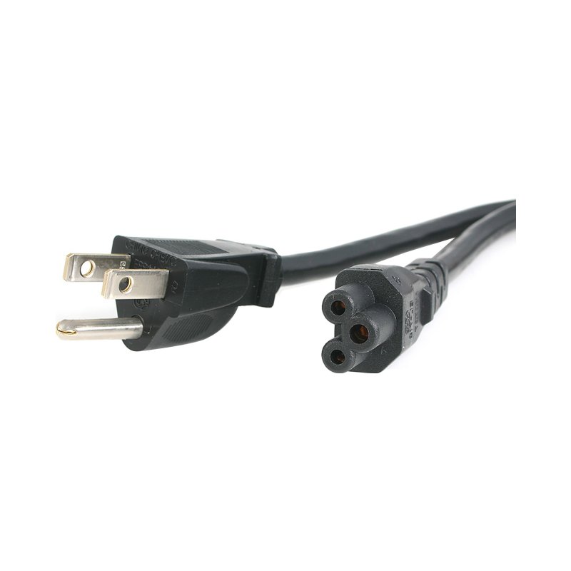 StarTech.com 3ft (1m) Laptop Power Cord, NEMA 5-15P to C5 (Clover Leaf), 10A 125V, 18AWG, Laptop Replacement Cord, Printer Power Cable, Laptop Charger Cord, Laptop Power Brick Cord - UL Listed