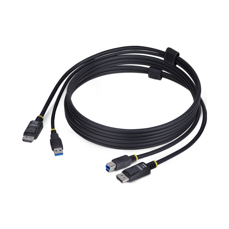 StarTech.com Câble KVM DisplayPort de 1,8m et USB 5Gbps, 4K 60Hz, Câble Combo à Compatibilité Universelle DP 1.2 et USB pour Commutateurs/Switchs KVM