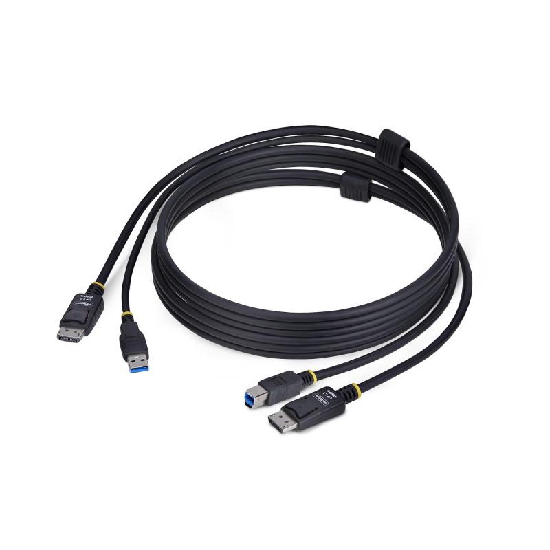 StarTech.com Câble KVM DisplayPort de 1,8m et USB 5Gbps, 4K 60Hz, Câble Combo à Compatibilité Universelle DP 1.2 et USB pour Commutateurs/Switchs KVM