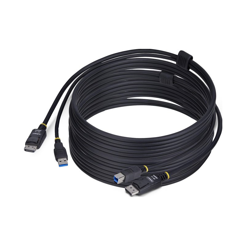 StarTech.com Câble KVM DisplayPort de 3m et USB 5Gbps, 4K 60Hz, Câble Combo à Compatibilité Universelle DP 1.2 et USB pour Commutateurs/Switchs KVM