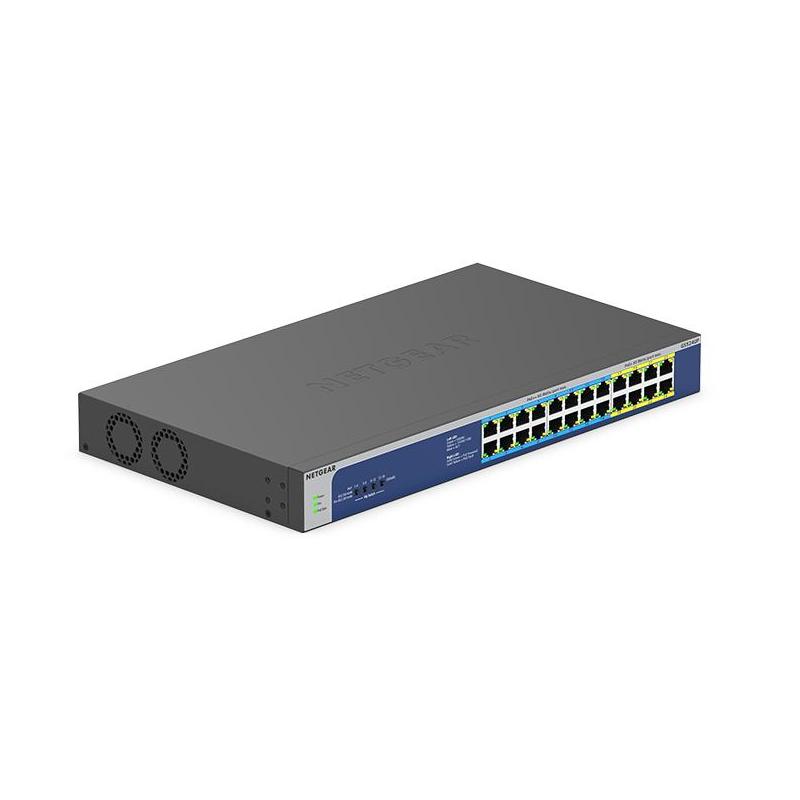 NETGEAR GS524UP Non-géré Gigabit Ethernet (10/100/1000) Connexion Ethernet, supportant l'alimentation via ce port (PoE) 1U Gris