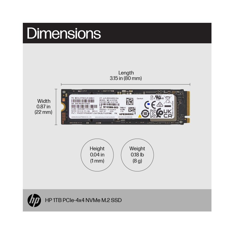 HP SSD PCIe4x4 NVMe M.2 1 To