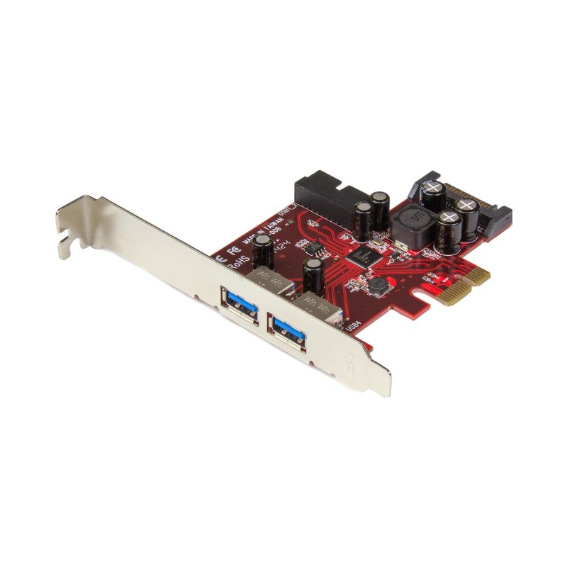StarTech.com Carte contrôleur PCI Express à 4 ports USB 3.0 (5Gbps) - 2 externes 2 internes - Adaptateur PCIe avec alimentation SATA