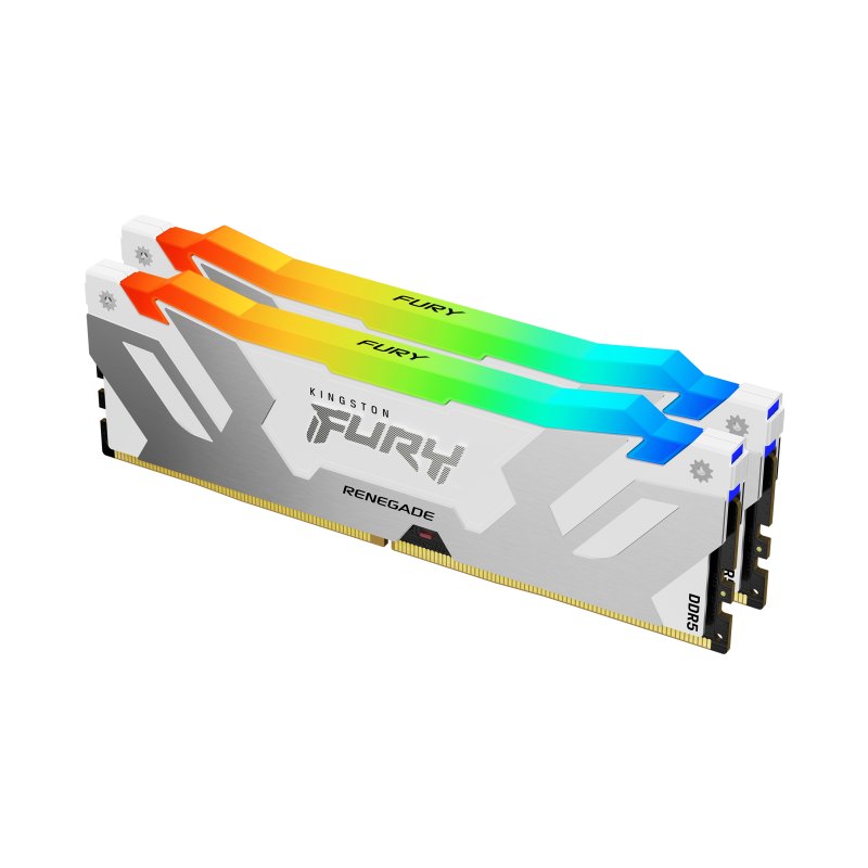 Kingston Technology FURY 32GB 6400MT/s DDR5 CL32 DIMM (Kit of 2) Renegade RGB White XMP