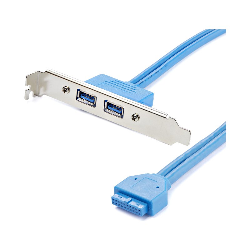 StarTech.com Câble adaptateur USB 3.0 (5Gbps) IDC 20 broches vers plaque à 2 ports USB A encastrés