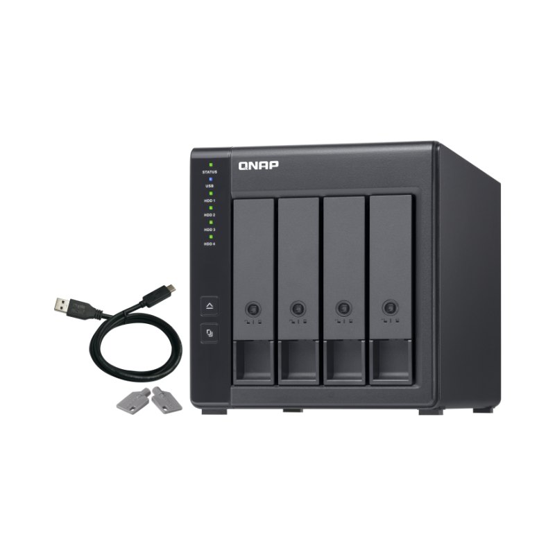 QNAP TR-004 storage drive enclosure HDD/SSD enclosure Black 2.5/3.5"
