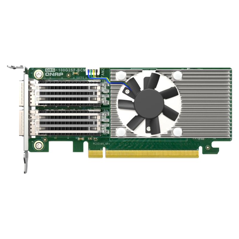 QNAP QXG-100G2SF-BCM carte réseau Interne Fibre 100000 Mbit/s