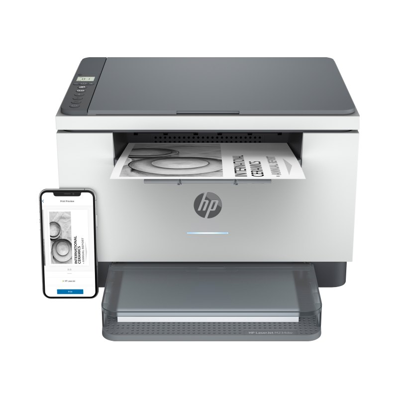 HP LaserJet M234dw Wireless Multifunction Black and white Printer, Copier, Scanner; Duplex