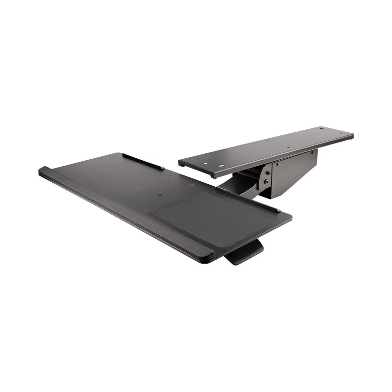 StarTech.com Under Desk Keyboard Tray - Full Motion & Height Adjustable Keyboard and Mouse Tray, 10"x26" Platform - Ergonomic Desk Mount Computer Keyboard Tray with Mouse Pad & Wrist Rest