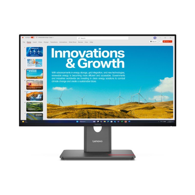 Lenovo ThinkVision P24QD-40 computer monitor 60.5 cm (23.8") 2560 x 1440 pixels Quad HD LCD Black