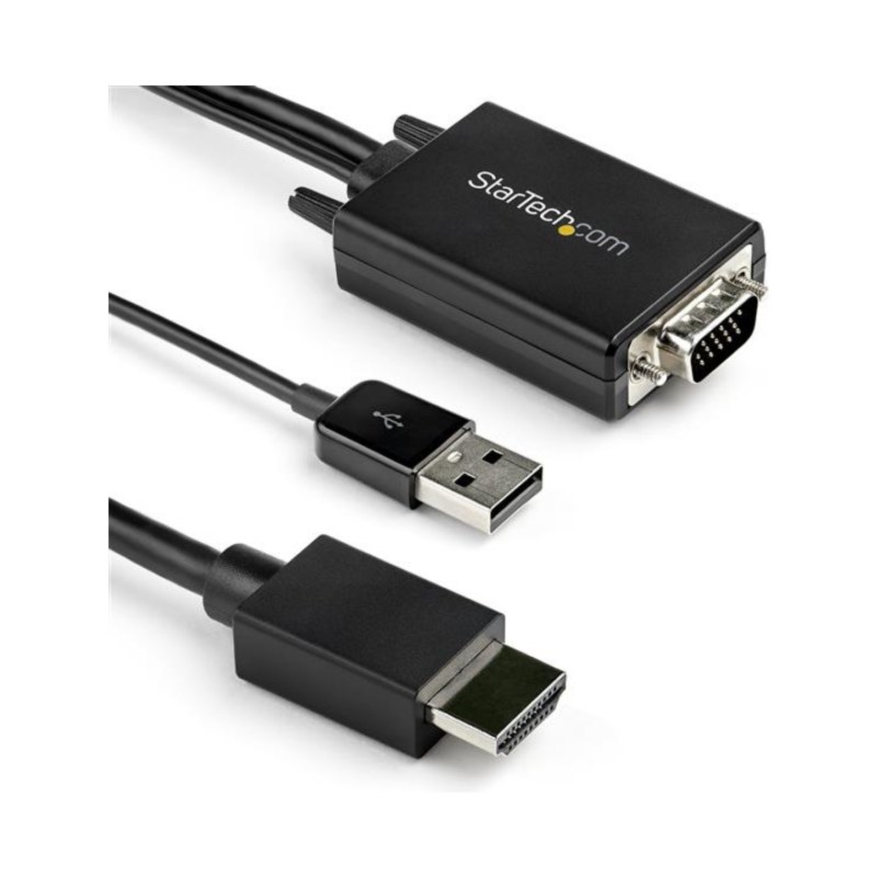 StarTech.com Câble adaptateur VGA vers HDMI - 2 m - 1080p - Audio USB - Alimenté par USB