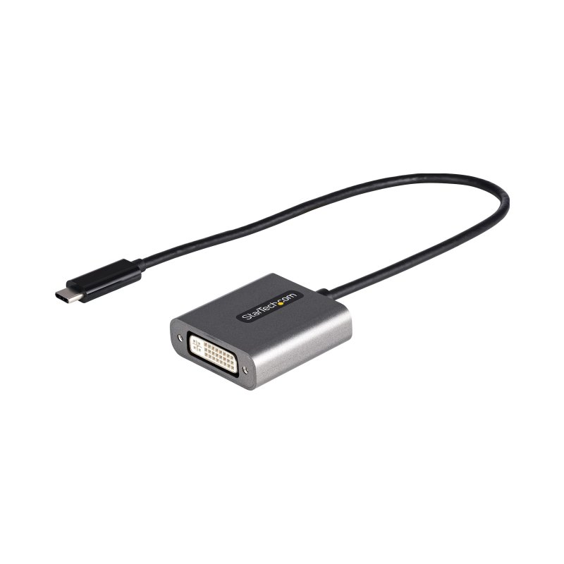 StarTech.com Adaptateur USB C vers DVI - Dongle Adaptateur USB-C vers DVI-D 1920x1200p - Écran/Moniteur USB Type C vers DVI - Convertisseur Vidéo - Compatible Thunderbolt 3 - Câble Attaché de 30,4cm de long - Version Améliorée de CDP2DVI