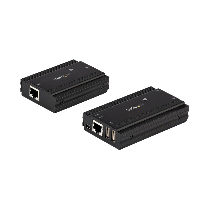 StarTech.com Hub USB 2.0 sur Câble Ethernet CAT5e/CAT6 Unique (RJ45) - 4 Ports - 100m - Concentrateur Extension USB - Boitier Métal - Alimentation Externe - 480 Mbps