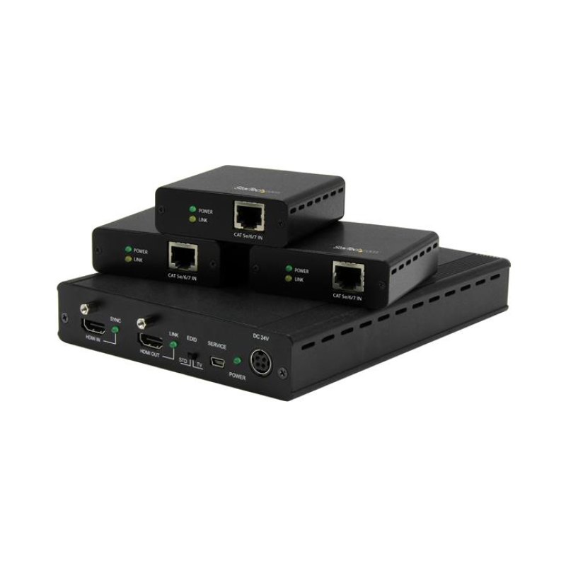StarTech.com Kit extendeur HDBaseT à 3 ports avec 3 récepteurs - Splitter HDMI 1x3 via Cat5 - Jusqu'à 4K