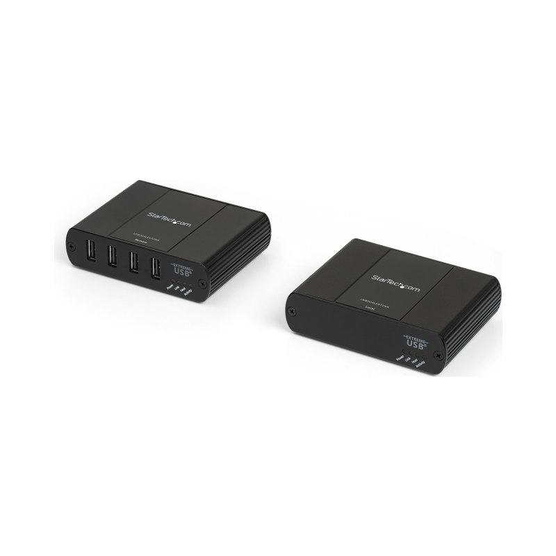 StarTech.com 4 Port USB 2.0 Extender over Ethernet/IP Network Hub - Up to 330ft (100m) - USB over Gigabit LAN or Direct Cat5e/Cat6 Cable (RJ45) Extender Adapter - USB Extender Kit