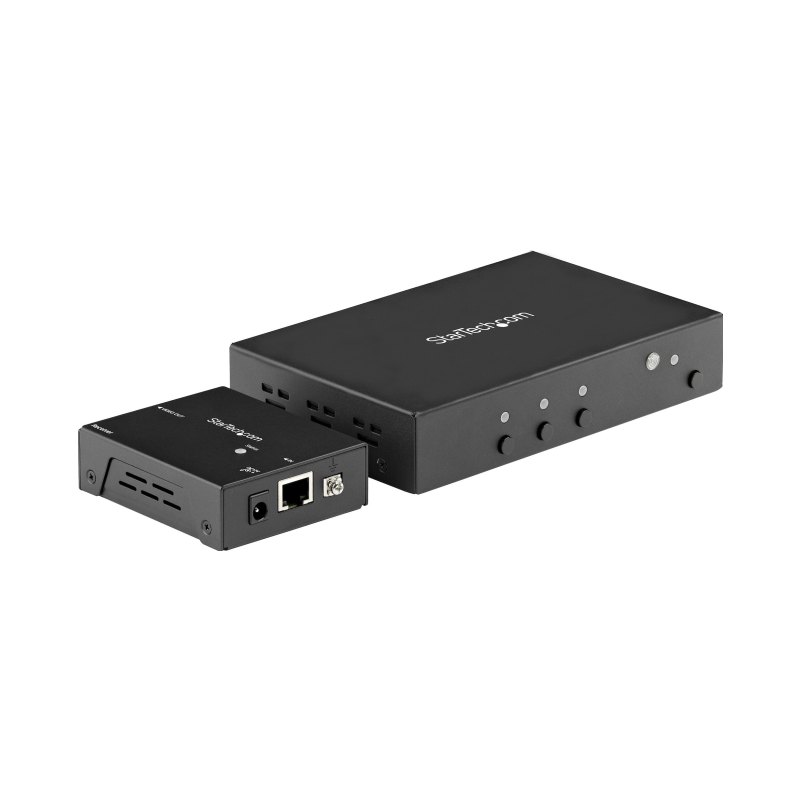 StarTech.com Prolongateur HDMI sur CAT6 avec commutateur vidéo 3 ports, 4K 30Hz/115pi, Kit de prolongateur HDBaseT HDMI, contrôle IR, vidéo 4K sur Ethernet avec commutateur HDMI automatique, boîtier de commutateur HDMI - TAA