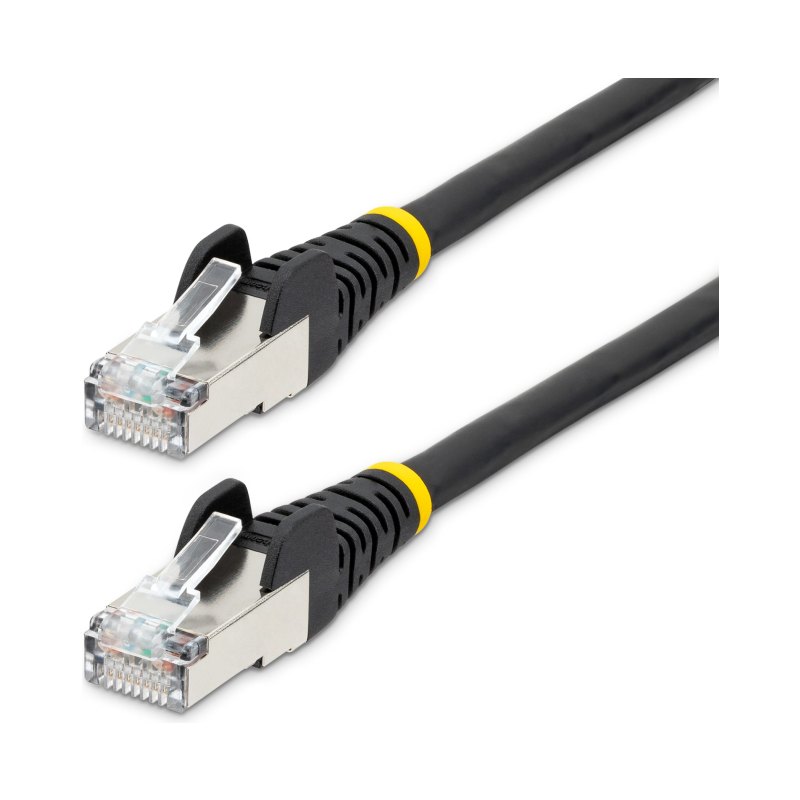 StarTech.com 6ft CAT6a Ethernet Cable - Black - Low Smoke Zero Halogen (LSZH) - 10GbE 500MHz 100W PoE++ Snagless RJ-45 w/Strain Reliefs S/FTP Network Patch Cord