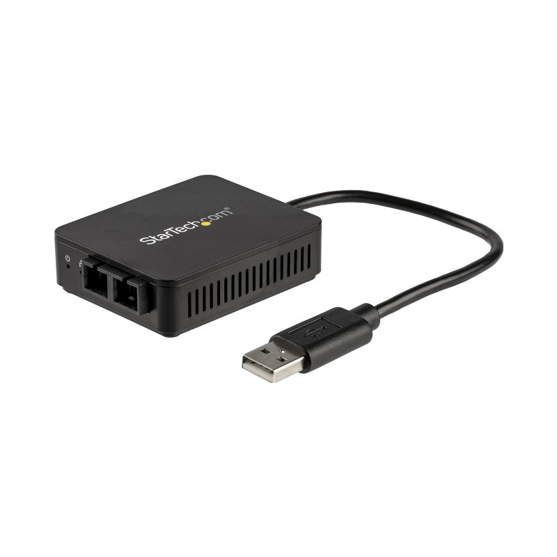 StarTech.com USB to Fiber Optic Converter - 100Mbps - USB 2.0 to Fiber Network Adapter - 100Base-FX SC Female Duplex Multimode Fiber/MMF Compatible - 2Km - Compact USB to Fiber LAN