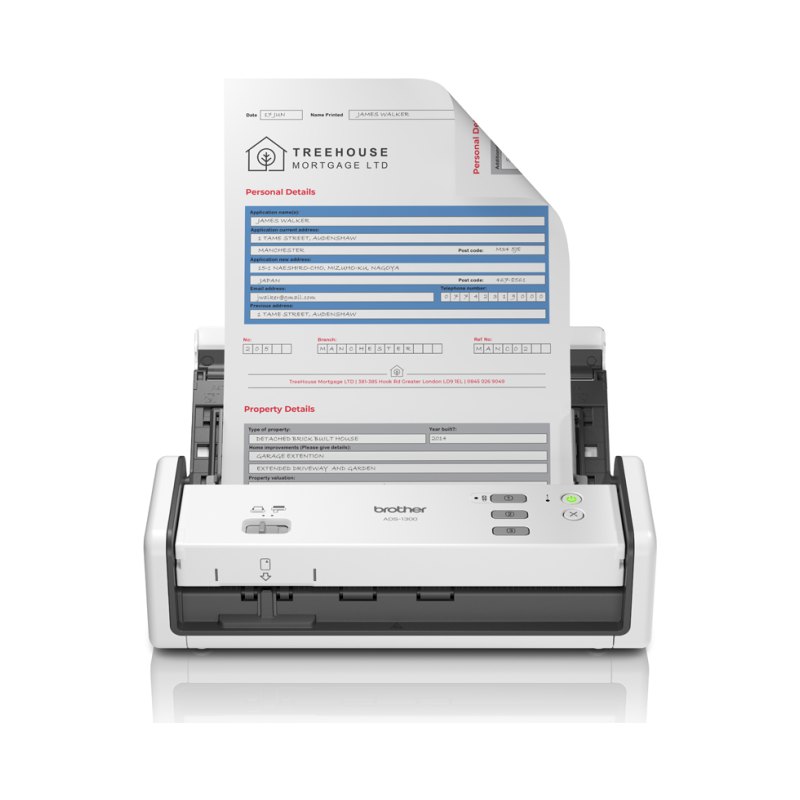 Brother ADS-1300 scanner ADF scanner 600 x 600 DPI A4 White