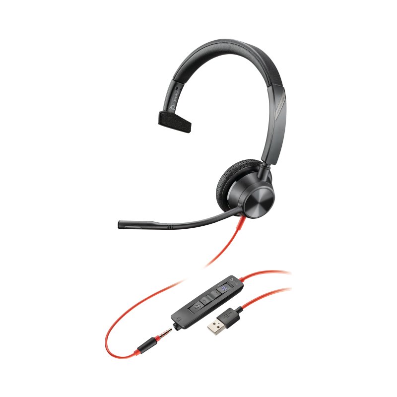 HP Poly Poly Blackwire 3315 Certifié Microsoft Teams Casque USB-A