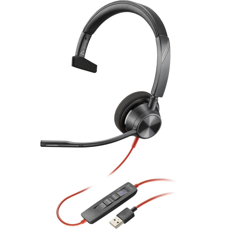 HP Poly Micro-casque Poly Blackwire 3310 USB-A certifié Microsoft Teams