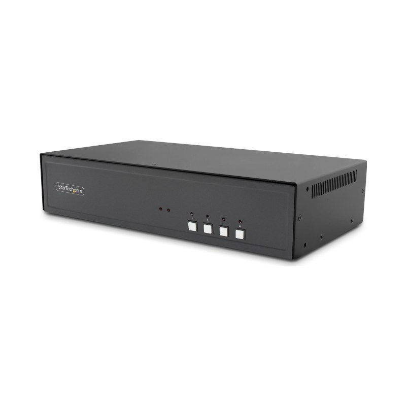 StarTech.com Switch KVM Sécurisé à 4 Ports pour Deux Moniteurs, DisplayPort, 4K 60 Hz, KVM de Bureau NIAP 4.0, Boîtier Métallique, Made in USA