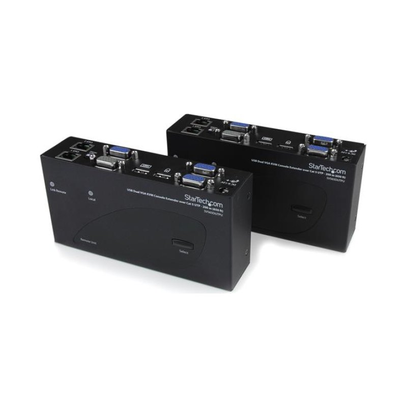 StarTech.com Switch Commutateur KVM USB VGA double 200m 2 x cable cat 5 - Extendeur de console