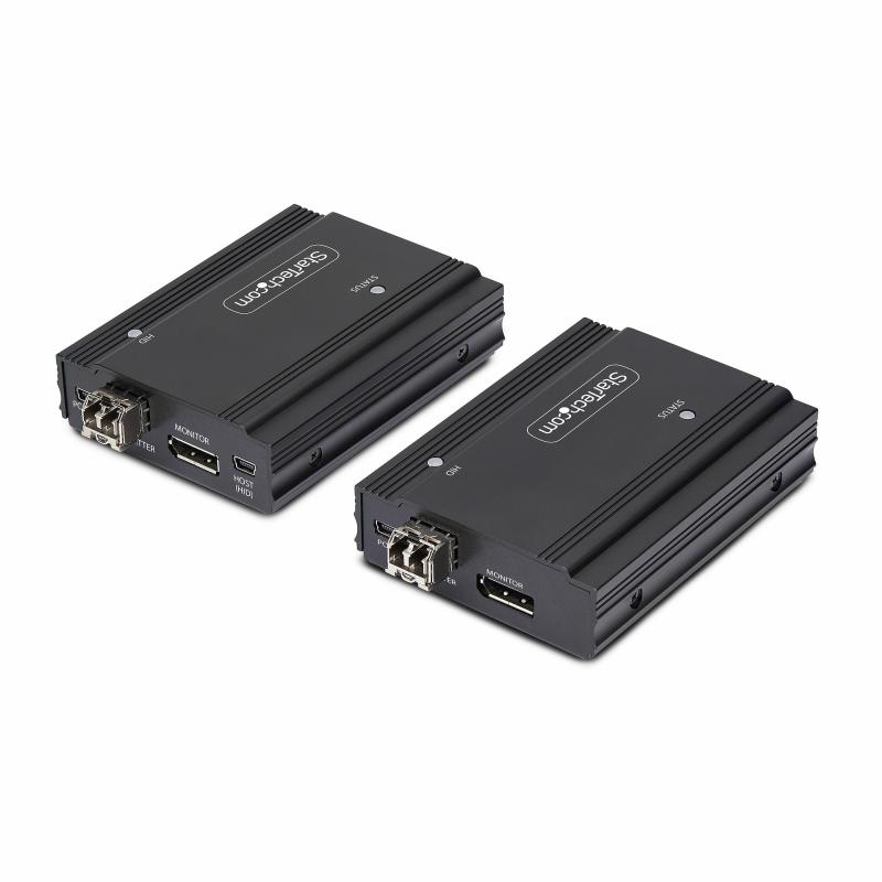 StarTech.com Extendeur KVM DisplayPort sur Fibre Optique, 4K 60Hz, Kit d'Extension de Console, Jusqu'à 300m (Multi-Mode) avec Modules SFP+ Pré-Installés, 3x USB HID