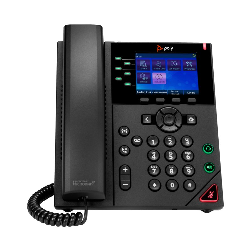 HP Poly Téléphone IP Poly OBi VVX 350 à 6 lignes et compatible PoE avec module d’alimentation