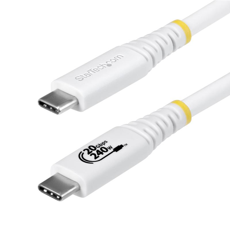StarTech.com CC6FT20GUSB4TPW câble USB USB4 Gen 2x2 1,8 m USB C 20 Gbit/s 240 W Blanc
