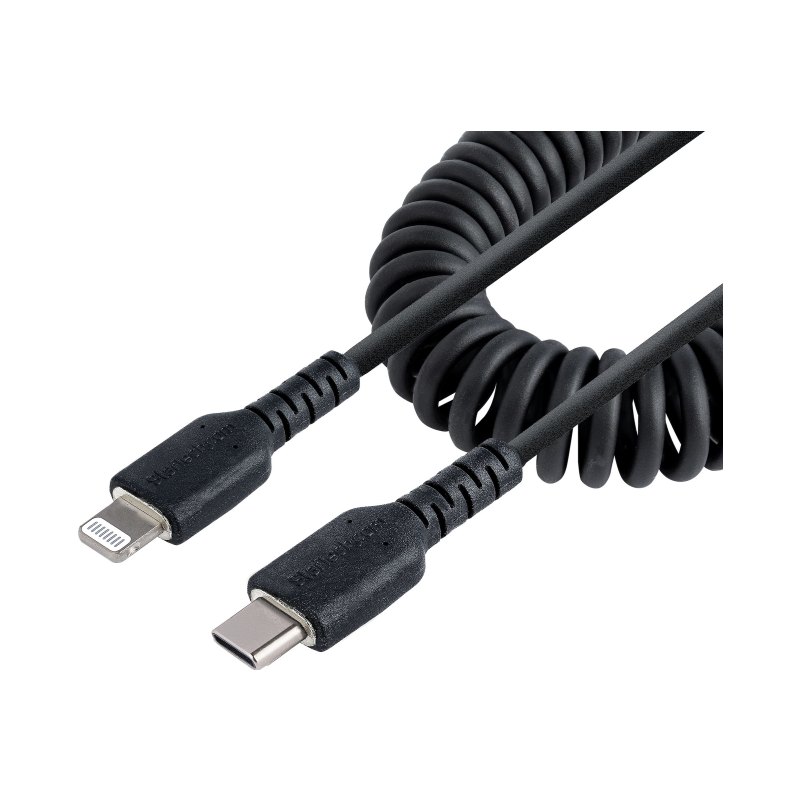 StarTech.com Câble USB-C vers Lightning de 1m - Adaptateur USB C vers Lightning Noir Certifié Mfi, Gaine Durable en TPE - Câble USB Type-C vers Lightning - Chargeur USB-C vers Iphone/lightning Très Résistant