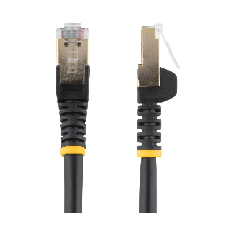 StarTech.com 9ft CAT6a Ethernet Cable - 10 Gigabit Shielded Snagless RJ45 100W PoE Patch Cord - 10GbE STP Network Cable w/Strain Relief - Black Individually Tested/Wiring is UL Certified/TIA