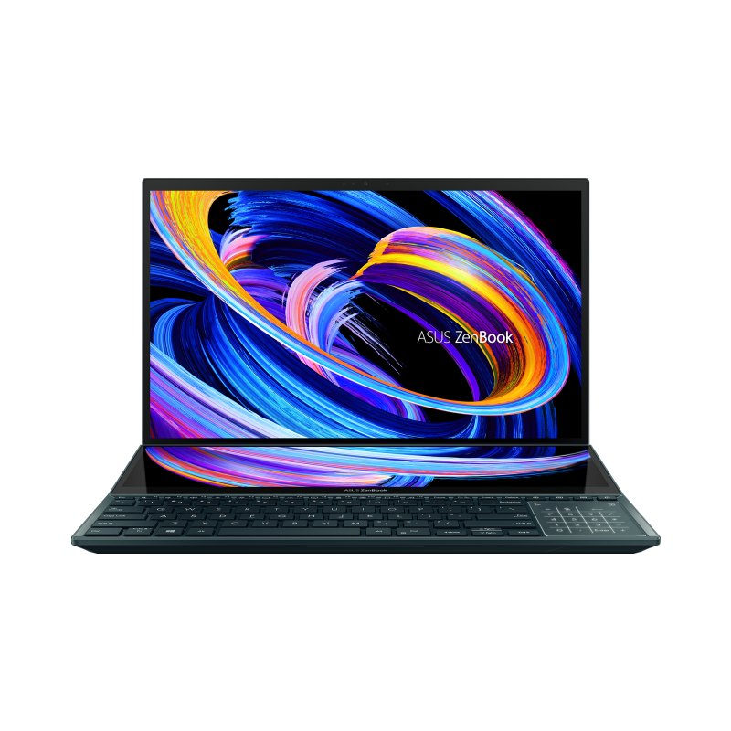 ASUS Zenbook Pro Duo 15 OLED UX582LR-XS74T laptop Intel® Core™ i7 i7-10870H 39.6 cm (15.6") Touchscreen 4K Ultra HD 16 GB DDR4-SDRAM 1 TB SSD NVIDIA GeForce RTX 3070 Wi-Fi 6 (802.11ax) Windows 10 Pro Blue