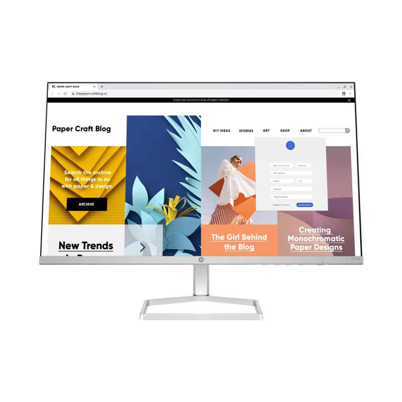 HP Series 5 23.8 inch FHD White Monitor - 524sw