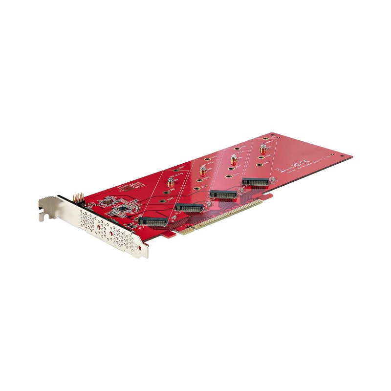 StarTech.com Adaptateur PCIe M.2 - PCIe x16 vers Quad SSD M.2 NVMe ou AHCI - Carte Adaptateur M.2 vers PCI Express 4.0, 7,8GBps/Disque - Bifurcation Requise - Compatible Windows/Linux