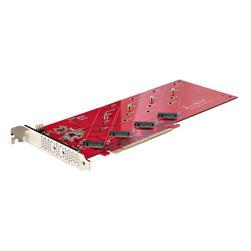 StarTech.com Adaptateur PCIe M.2 - PCIe x16 vers Quad SSD M.2 NVMe ou AHCI - Carte Adaptateur M.2 vers PCI Express 4.0, 7,8GBps/Disque - Bifurcation Requise - Compatible Windows/Linux