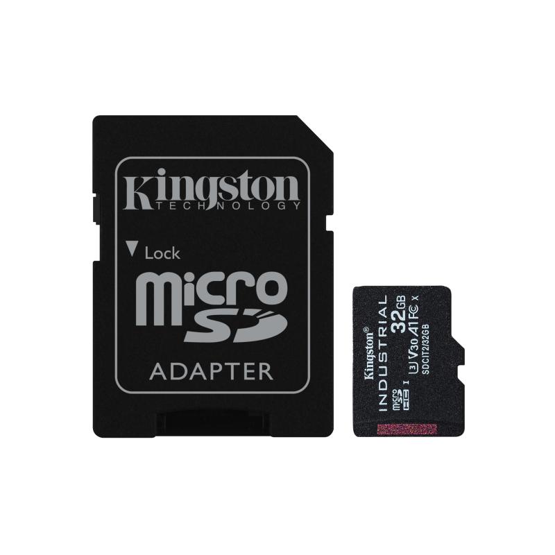 Kingston Technology Carte 32GB microSDHC Industrielle C10 A1 pSLC + adaptateur SD