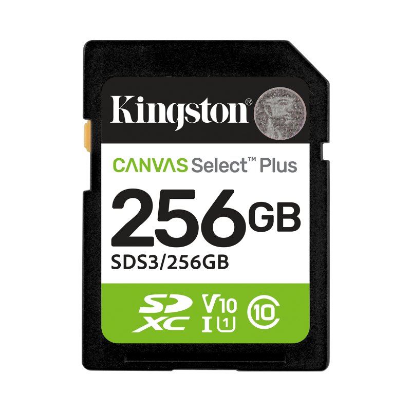 Kingston Technology 256 Go SDXC Canvas Select Plus Gen3 150 Mo/s C10 UHS-I U1 V10
