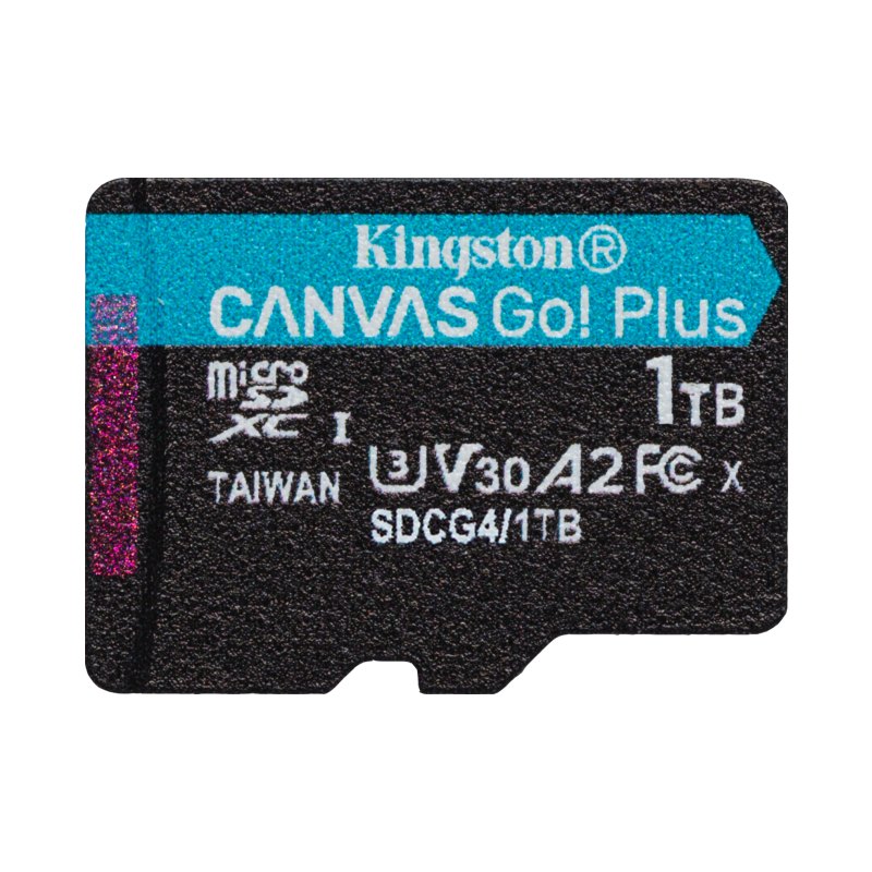 Kingston Technology Carte microSDXC Canvas Go Plus Gen4 200R A2 U3 de 1 To, pack unique sans ADP