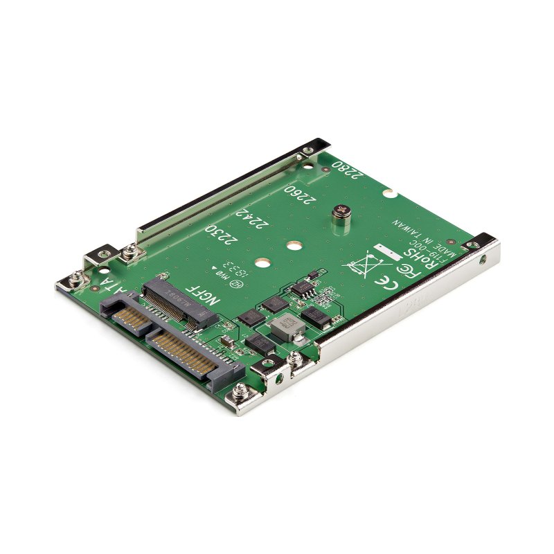 StarTech.com M.2 SATA SSD to 2.5in SATA Adapter, M.2 NGFF to SATA Converter, Open-Frame Bracket, 7mm High, M2 Hard Drive Adapter - Not Compatible with NVMe - TAA