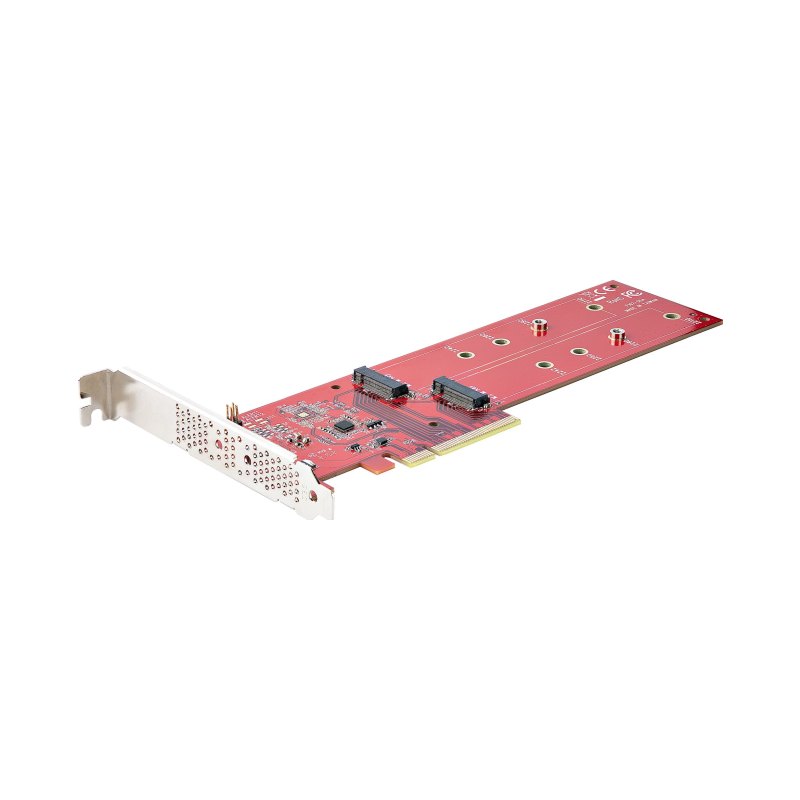 StarTech.com Dual M.2 PCIe SSD Adapter Card, PCIe x8 / x16 to Dual NVMe or AHCI M.2 SSDs, PCI Express 4.0, 7.8GBps/Drive, Bifurcation Required - Windows/Linux Compatible - TAA