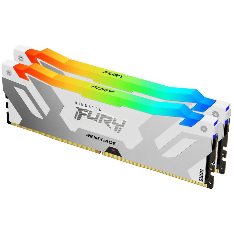Kingston Technology FURY 32Go 8000MT/s DDR5 CL38 DIMM (Kit de 2) Renegade RGB Blanc XMP