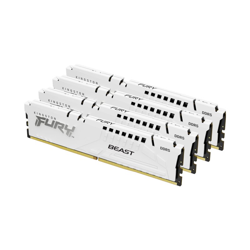 Kingston Technology FURY Beast 128GB 5600MT/s DDR5 CL40 DIMM (Kit of 4) White XMP