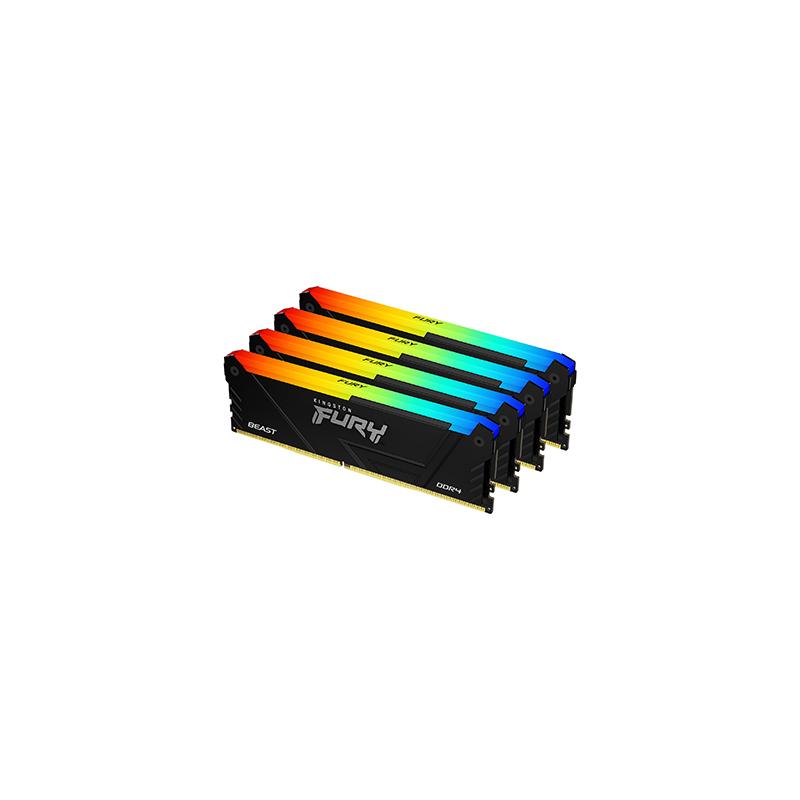 Kingston Technology FURY Beast 64GB 3200MT/s DDR4 CL16 DIMM (Kits de 4) RGB
